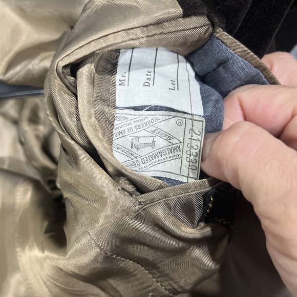 Vtg Velvet Chocolate Brown Tailored Blazer S Womens Dark Academia Old Money Lux - Picture 7 of 7